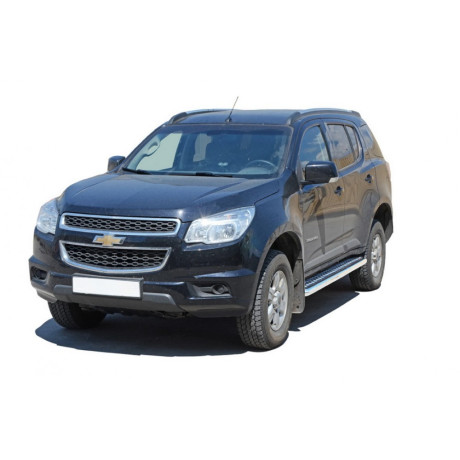 Защита порогов с алюминиевым листом (d63,5) для Chevrolet Trailblazer (2012-2015)(Нерж. Сталь) купить недорого с доставкой в Видное