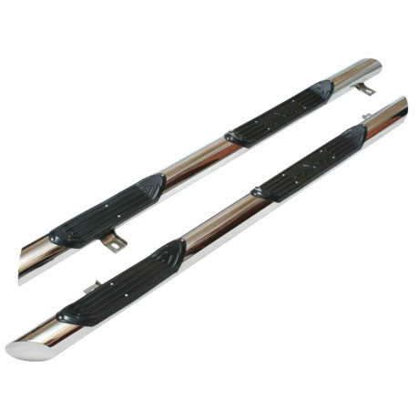 Защита порогов «Труба Люкс» с проступью (d76) для B@3 2123 "Chevrolet Niv@"(Нерж. Сталь) купить недорого с доставкой в Видное