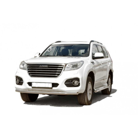 Защита переднего бампера «Труба» (d63.5) Haval H9(Нерж. Сталь) купить недорого с доставкой в Видное