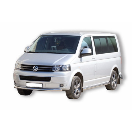 Защита переднего бампера «Труба» (d63,5) для Volkswagen Transporter T5 (2009-2015)(Нерж. Сталь) купить недорого с доставкой в Видное