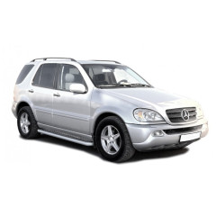 Защита порогов с алюминиевым листом (d63,5) для Mercedes-Benz ML 320/350 (2001-2005)(Нерж. Сталь)