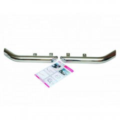 Защита заднего бампера «Уголки Люкс» угловая, цельная для B@3 2123 "Chevrolet Niv@" (d63.5), нержавеющая сталь