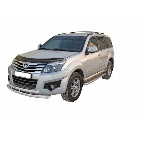 Защита переднего бампера «Труба двойная» (d63,5) для Great Wall Hover H3 (2010-2014)(Нерж. Сталь) купить недорого с доставкой в Видное