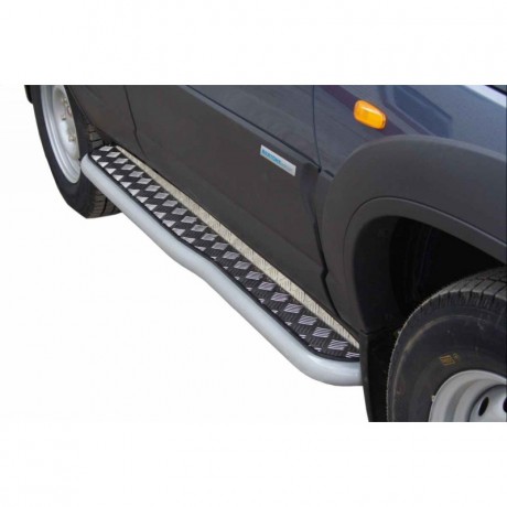 Защита порогов с алюминиевым листом с перегибом (d63,5) для B@3 2123 "Chevrolet Niv@" RS, L@DA Niv@ Travel(Окрашенное) купить недорого с доставкой в Видное