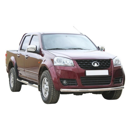 Защита порогов «Труба с проступью» (d76) для Great Wall Wingle 5 (2011-2015)(Нерж. Сталь) купить недорого с доставкой в Видное