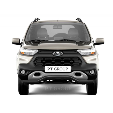 Защита переднего бампера d63мм "Волна" ШАГРЕНЬ (ППК) L@DA Niv@ Travel (2021-н.в.) купить недорого с доставкой в Видное