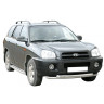 Защита порогов с алюминиевыми накладками (d63,5) для Hyundai Santa-Fe Classic (2007-2012)(Нерж. Сталь) купить недорого с доставкой в Видное