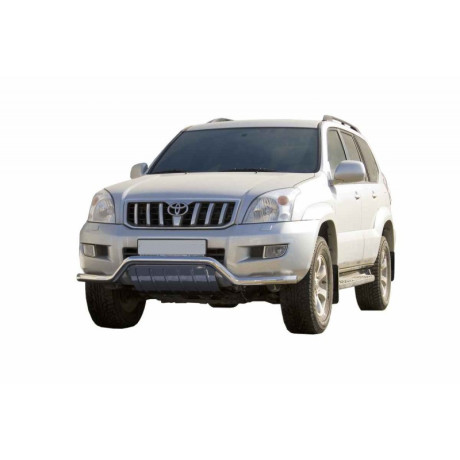 Кенгурин «Волна» с дополнительной защитой двигателя (d63,5) для Toyota Land Cruiser Prado120 (2002-2009)(Нерж. Сталь) купить недорого с доставкой в Видное