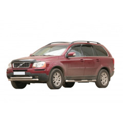 Защита порогов «Труба с проступью» (d76) для Volvo XC90 (2006-2014)(Нерж. Сталь)