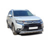 Защита порогов «Труба с проступью» (d76) для Mitsubishi Outlander (2015-н.в.)(Нерж. Сталь) купить недорого с доставкой в Видное