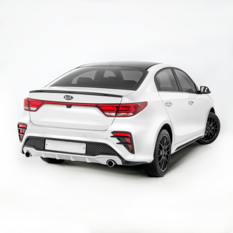 Бампер задний "Kudos" под раздвоенный глушитель для Kia Rio (2017-2020) купить недорого с доставкой в Видное
