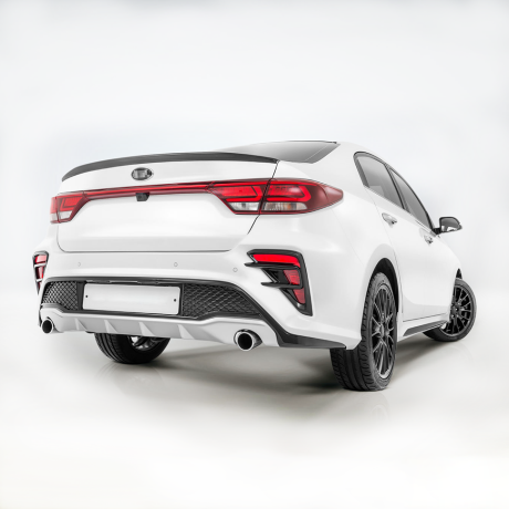 Бампер задний "Kudos" под раздвоенный глушитель для Kia Rio (2017-2020) купить недорого с доставкой в Видное