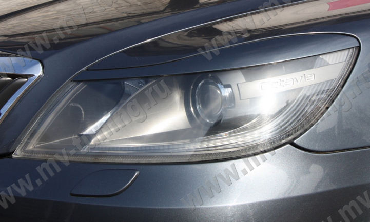 Накладки на фары (реснички) для Skoda Octavia II FL (2008-2013) купить недорого с доставкой в Видное