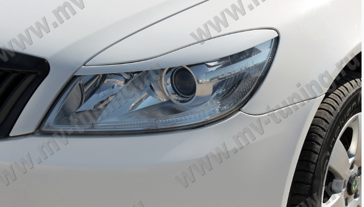 Накладки на фары (реснички) для Skoda Octavia II FL (2008-2013) купить недорого с доставкой в Видное