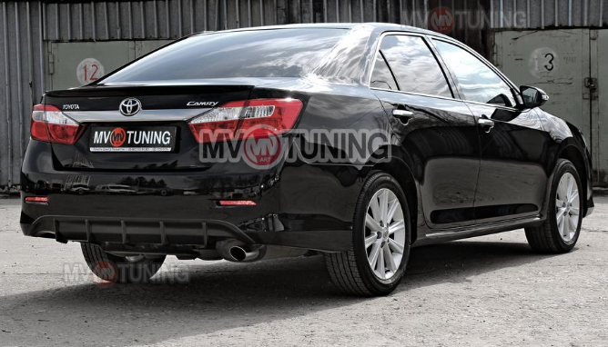 Диффузор заднего бампера var №1 (под окраску) для Toyota Camry XV50 (2012-2014) купить недорого с доставкой в Видное