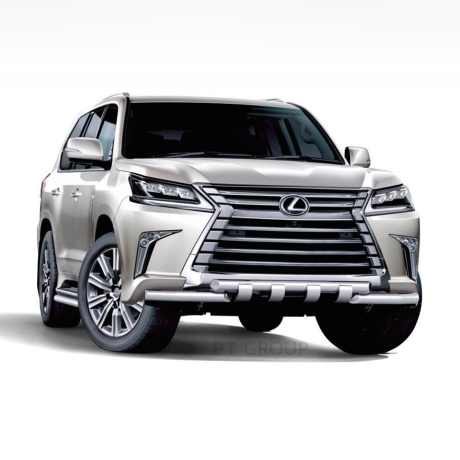 Защита переднего бампера двойная с зубьями d63/63мм (НПС) LEXUS 450D (2015-н.в.) купить недорого с доставкой в Видное
