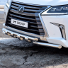 Защита переднего бампера двойная с зубьями d63/63мм (НПС) LEXUS 450D (2015-н.в.) купить недорого с доставкой в Видное