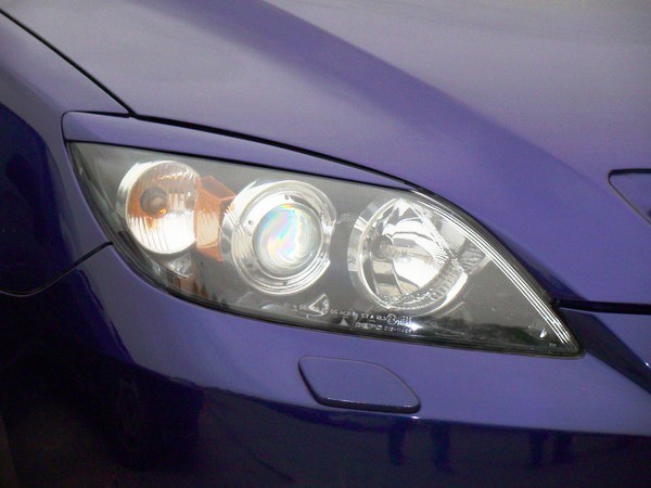 Накладки на фары (реснички) короткие var №1 для Mazda 3 Hatchback (2004-2009) купить недорого с доставкой в Видное